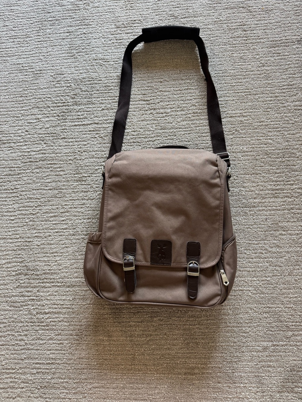 Moosejaw "Imported from Moosylvania" Canvas Messenger Bag Laptop Work Satchel